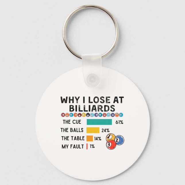 Why I Lose At Billiards Pool And Billiard Player A Key Ring (Front)