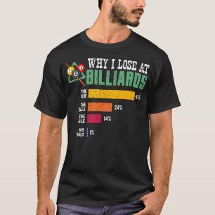Why I Lose At Billiards Pool Player Sport Snooker T-Shirt
