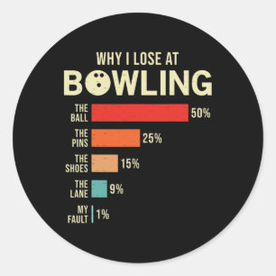 Why I Lose At Bowling Funny Bowler  Classic Round Sticker