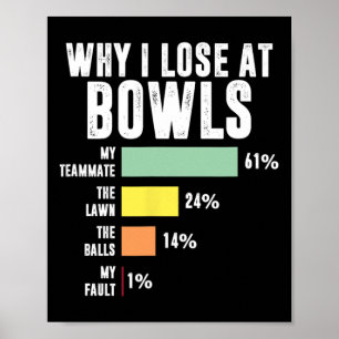 Why I Lose At Bowls Funny Bowling  Poster
