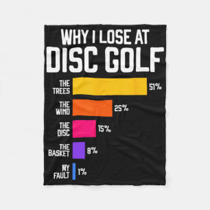 Why I Lose At Disc Golf Funny Frisbee Excuses _1  Fleece Blanket