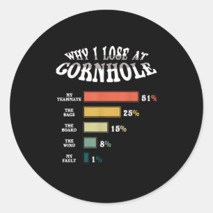 Why I Lose Cornhole Vintage Style Classic Round Sticker