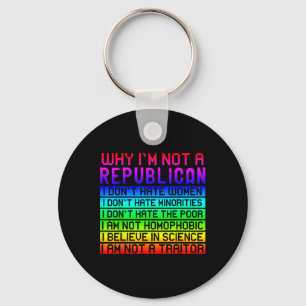 Why I'm Not A Republican - Reasons Anti Republican Key Ring