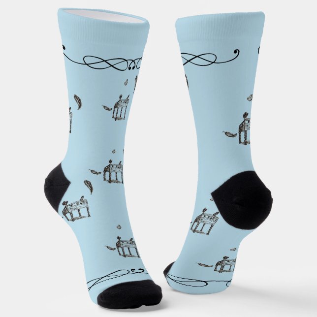 Why is a Raven Like a Writing Desk? - Crew Socks (Angled)