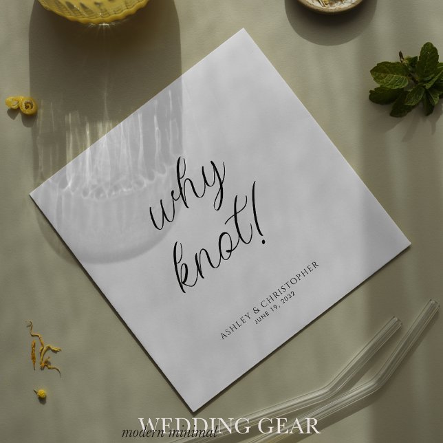 Why knot! Minimal Typographic Cocktail Napkin (Creator Uploaded)