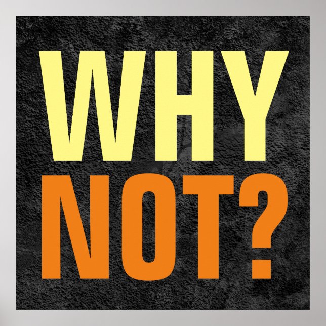 Why Not Possibilities Inspirational Grey Poster (Front)