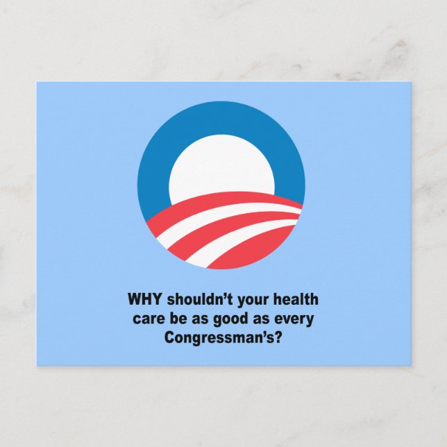 Why shouldn't your health care be as good as a con postcard (Front)