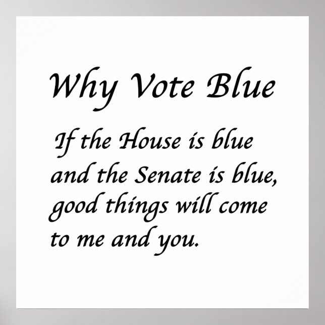 Why Vote Blue in 2022 Poster (Front)
