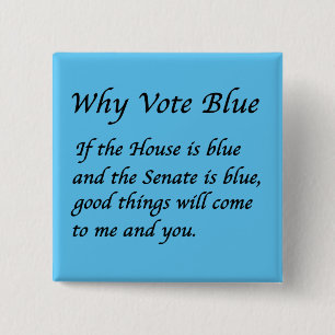 Why Vote Blue in 2024 15 Cm Square Badge