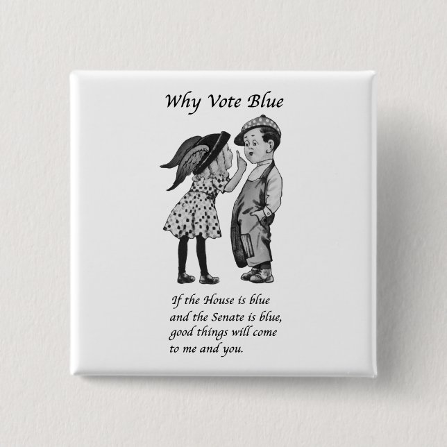 Why Vote Blue in 2024 15 Cm Square Badge (Front)