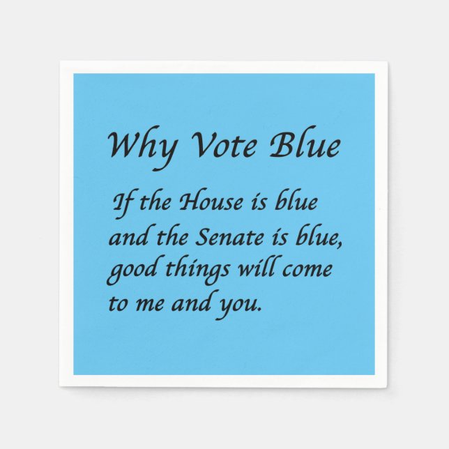 Why Vote Blue in 2026 Napkin (Front)