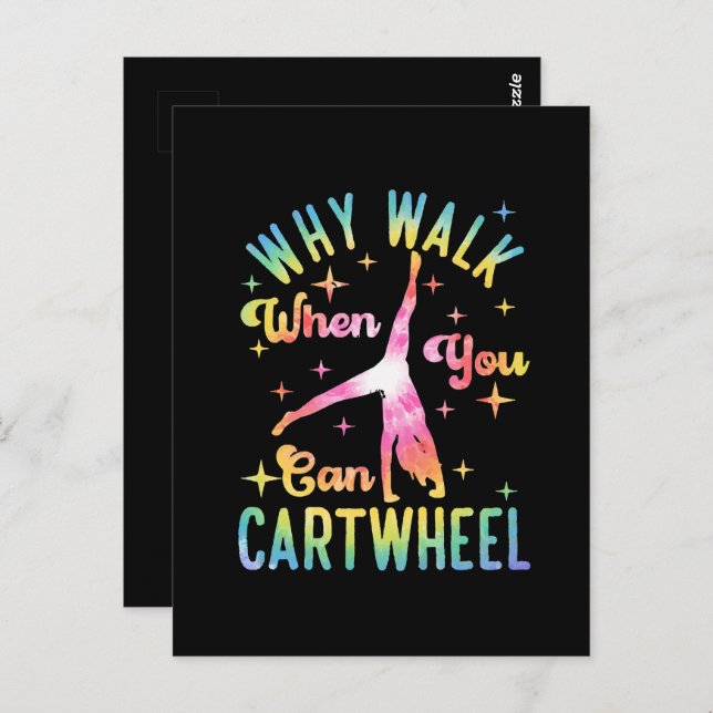 Why Walk When You Can Cartwheel Postcard (Front/Back)