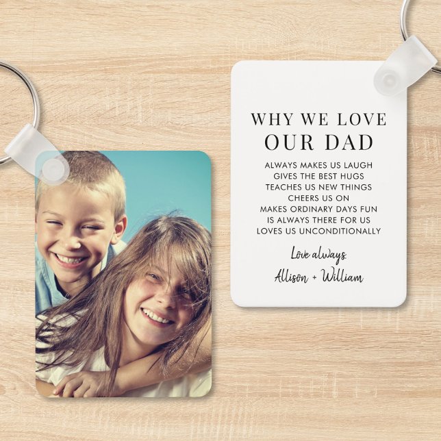 Why We Love Dad Photo Key Ring (Why We Love Dad Photo Keychain)