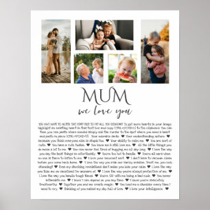 Why We Love You Mom   Custom Photo Collage  Poster