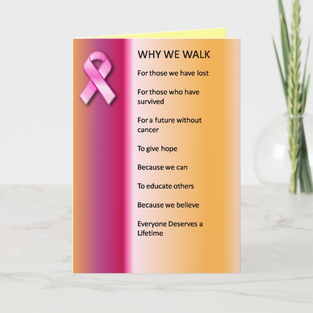 Why We Walk for Cure Card (Front)