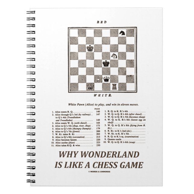 Why Wonderland Is Like A Chess Game (Preface) Spiral Notebook (Front)