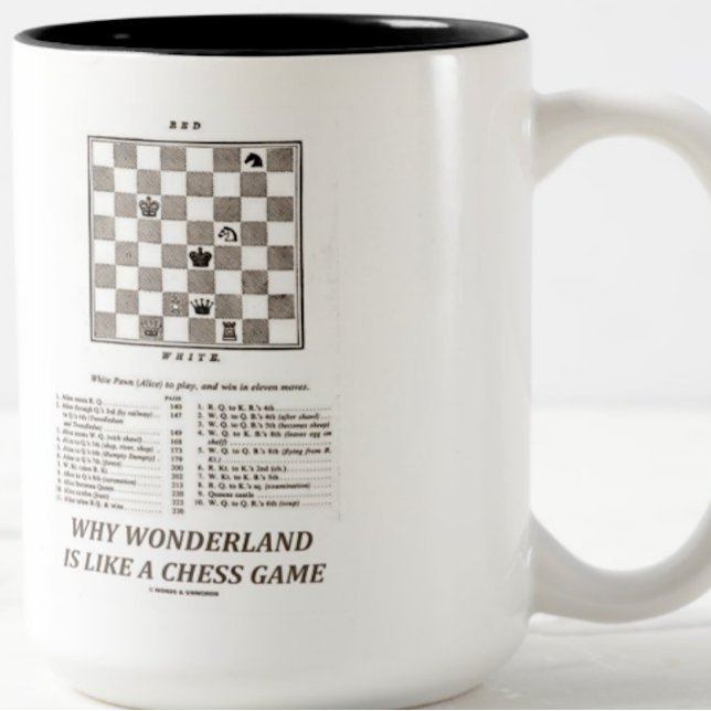 Why Wonderland Is Like A Chess Game (Preface) Two-Tone Coffee Mug (Mug featuring "Why Wonderland Is Like A Chess Game" for any Wonderland fan or fan of chess)
