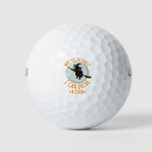 Why Yes Actually I Can Drive A Stick Funny Witch Golf Balls