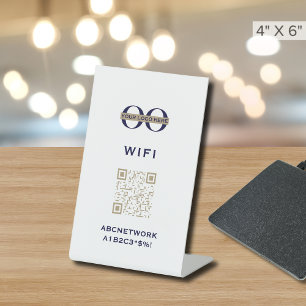 Wi-Fi Access QR Code Custom Logo Pedestal Sign