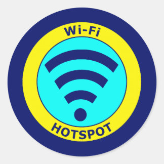 Wi-Fi Hotspot Classic Round Sticker