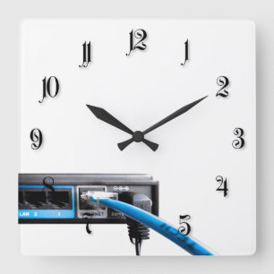 Wi-Fi router Square Wall Clock