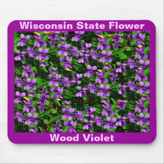 WI State Flower Wood Violet Mosaic Pattern Mouse Pad