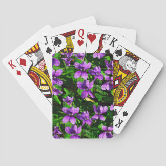 WI State Flower Wood Violet Mosaic Pattern Playing Cards