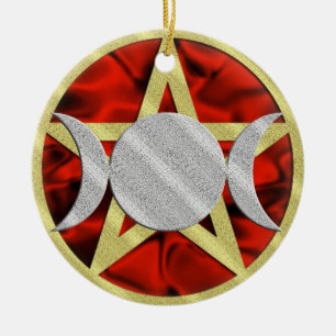 Wicca Pentagram Triple Goddess Ornament