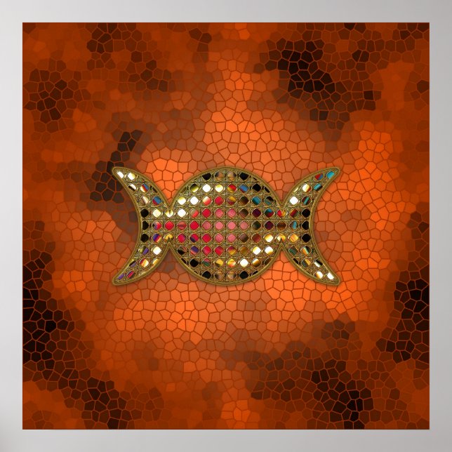 Wicca Triple Goddess Jewel Stained Glass Poster (Front)