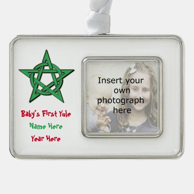 Wiccan Baby's First Yule Keepsake Ornament (Front)