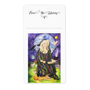 Wiccan Dog Pet Halloween Maureen Girard Bookplates