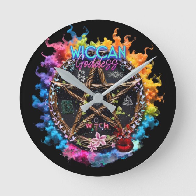 Wiccan Goddess Round Clock (Front)