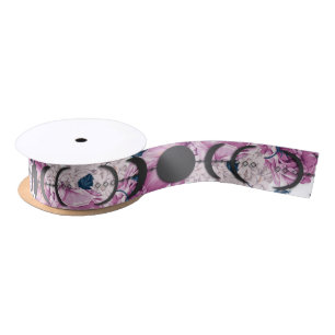Wiccan Handfasting Pink Rose Moon Phase Satin Ribbon
