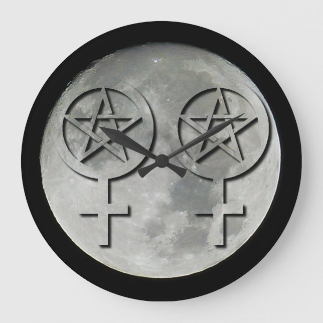 Wiccan Moon Lesbian Handfasting Clock (Front)