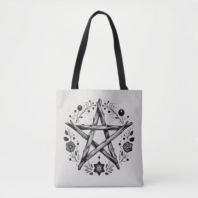 Wiccan Pagan Pentacle Tote Bag (Front)