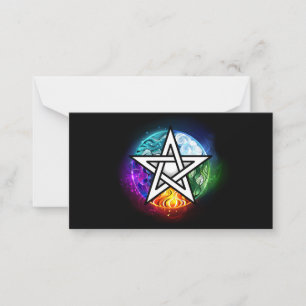 Wiccan pentagram advice card