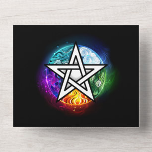 Wiccan pentagram all in one invitation