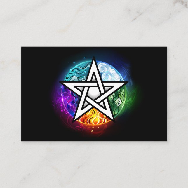 Wiccan pentagram appointment card (Front)