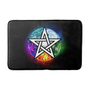 Wiccan pentagram bath mat