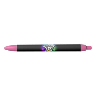 Wiccan pentagram black ink pen