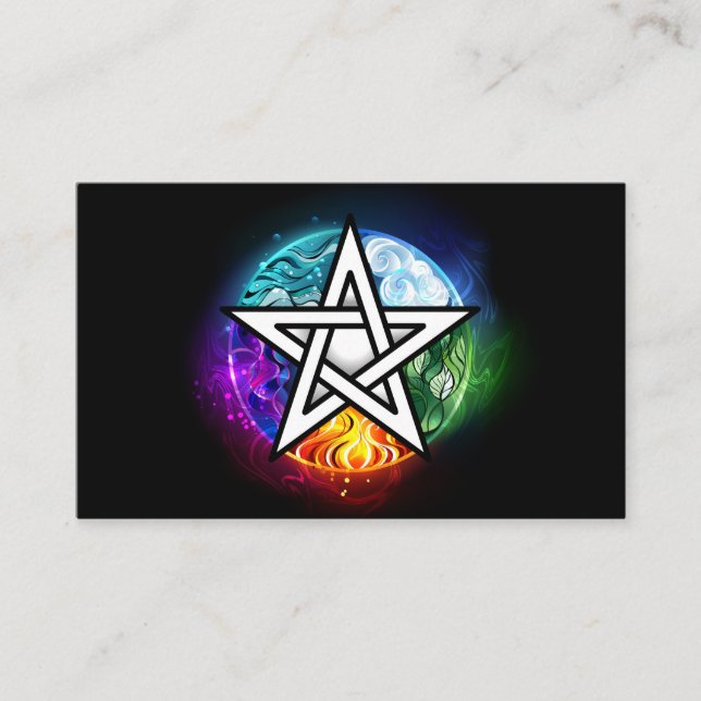 Wiccan pentagram business card (Front)