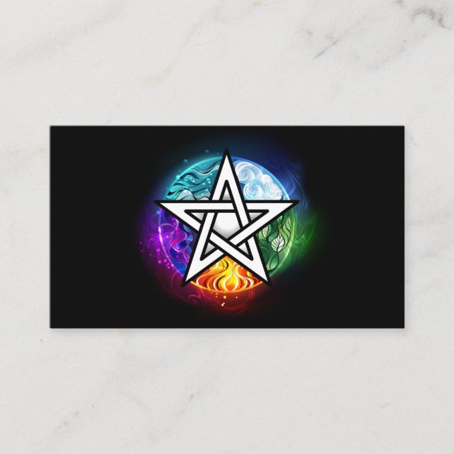 Wiccan pentagram calling card (Front)