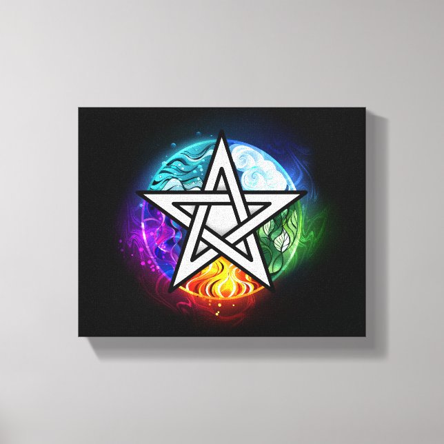 Wiccan pentagram canvas print (Front)