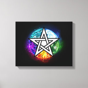 Wiccan pentagram canvas print
