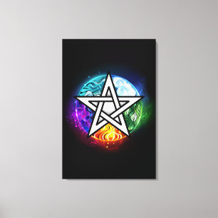 Wiccan pentagram canvas print