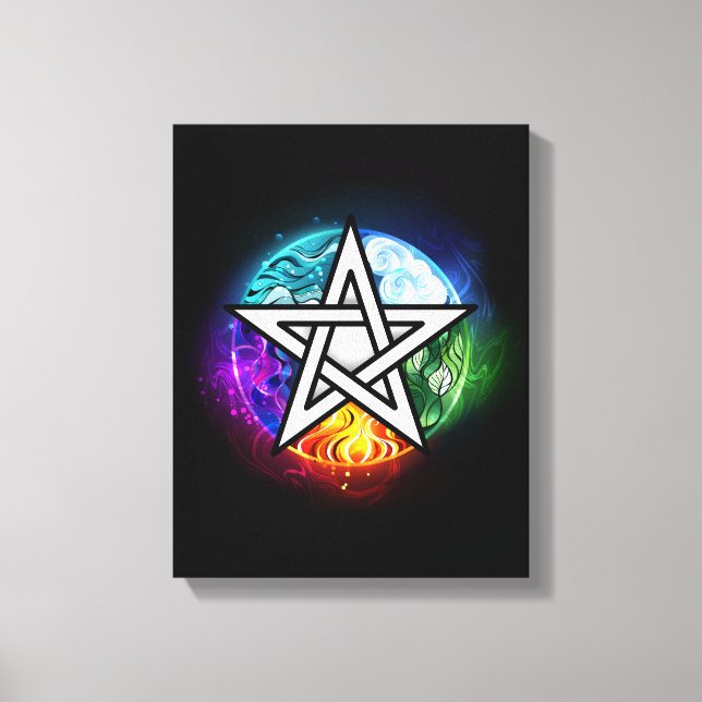 Wiccan pentagram canvas print (Front)