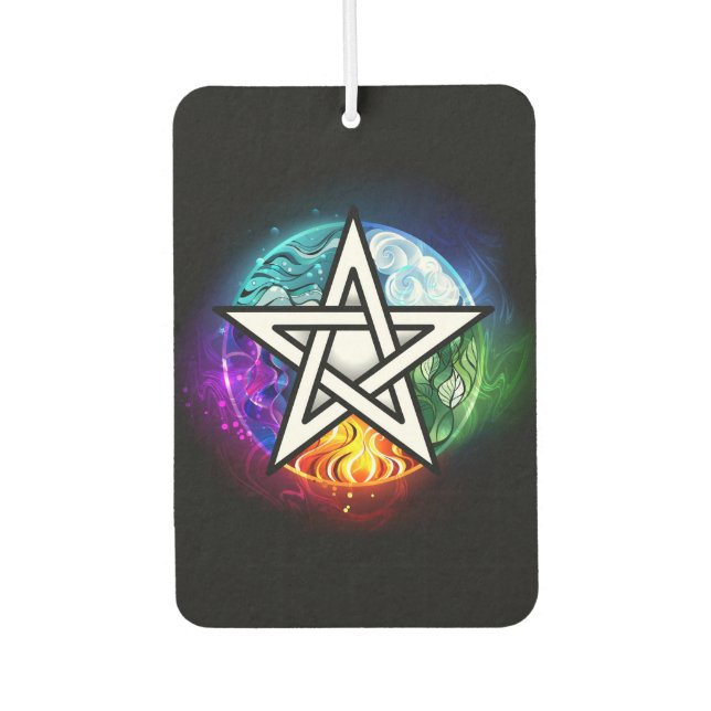 Wiccan pentagram car air freshener (Front)