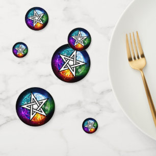 Wiccan pentagram confetti