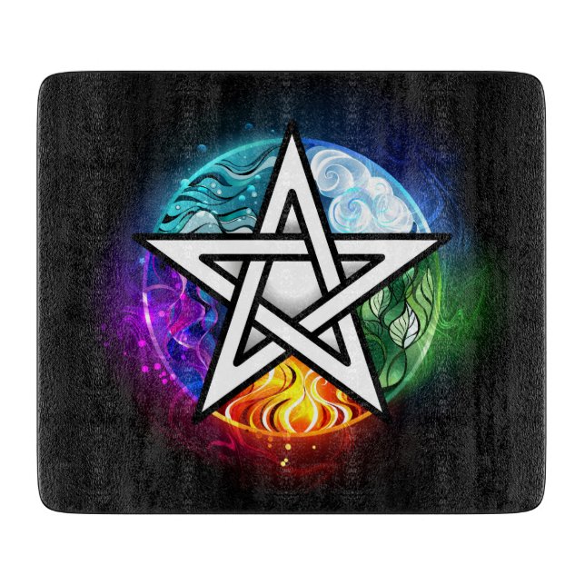 Wiccan pentagram cutting board (Front)
