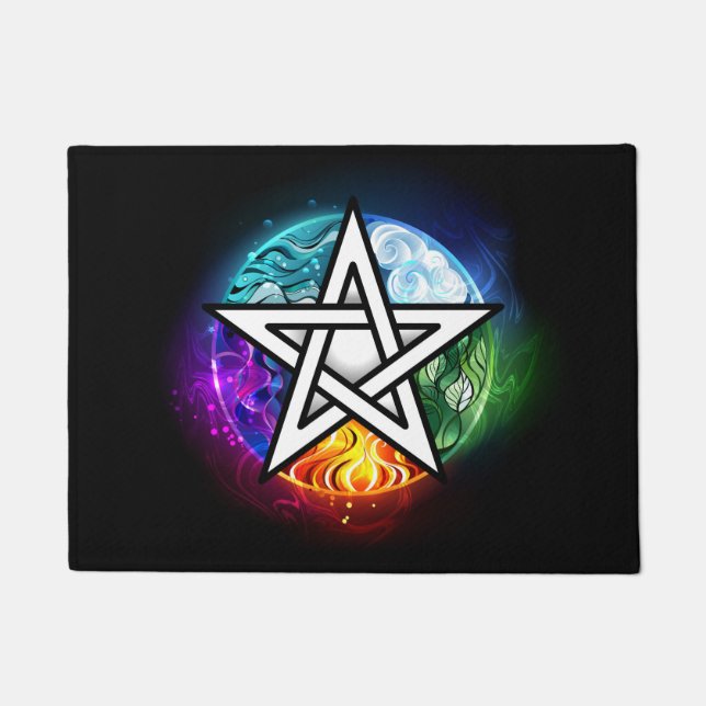 Wiccan pentagram doormat (Front)